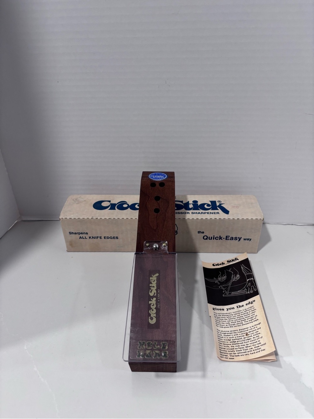 Vintage Cutlery World Crock Stick Two Stage Knife & Scissor Sharpener